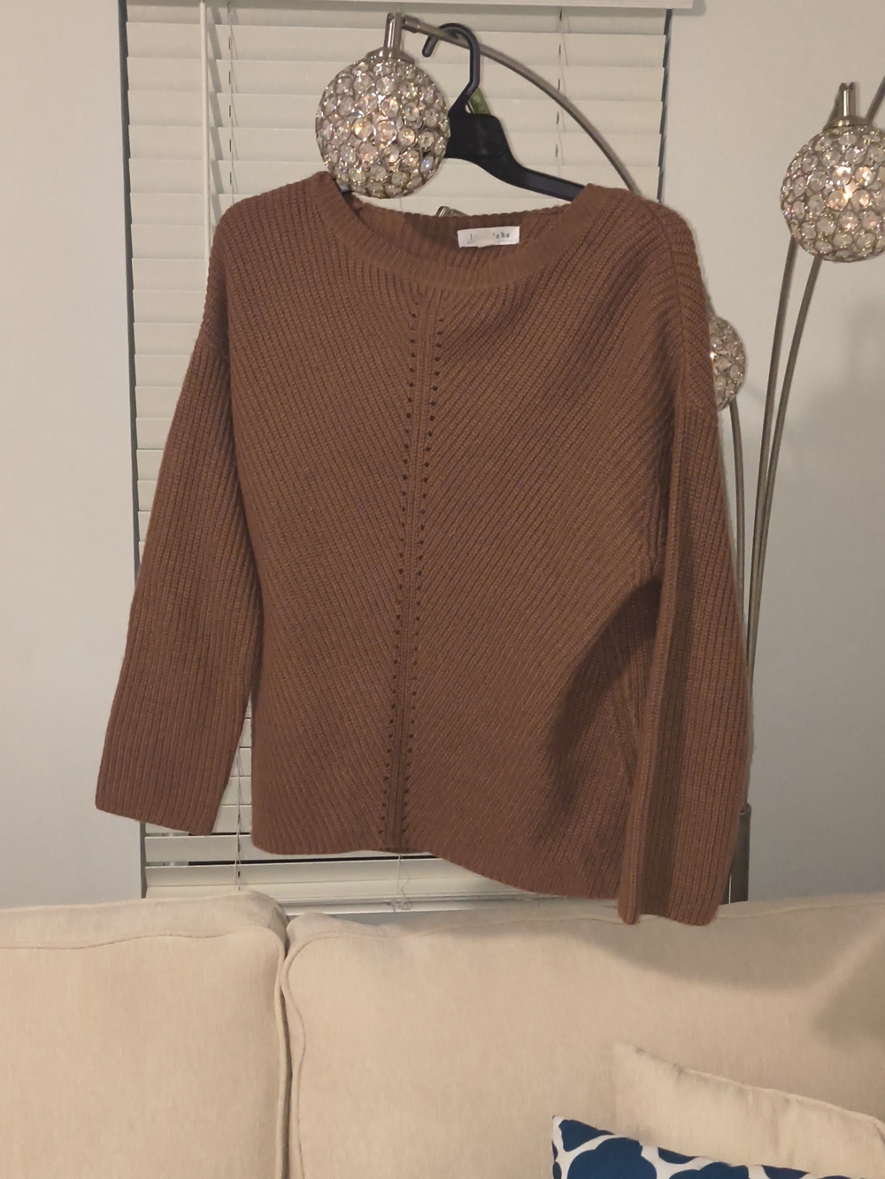 Love Riche Rust Brown Ribbed Crewneck Sweater - Picture 4 of 6